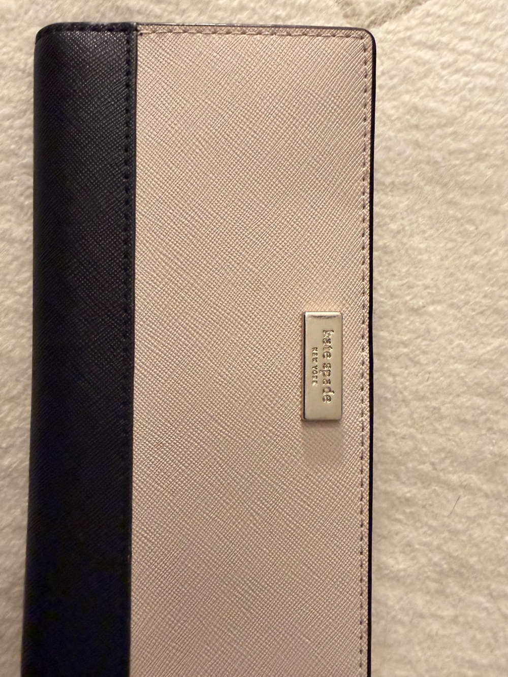 kate spade Black and Blush Slim Continental Wallet
